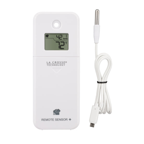 La Crosse Technology 308-43647-INT Digital Black Wireless Thermometer with  Indoor Humidity, LCD