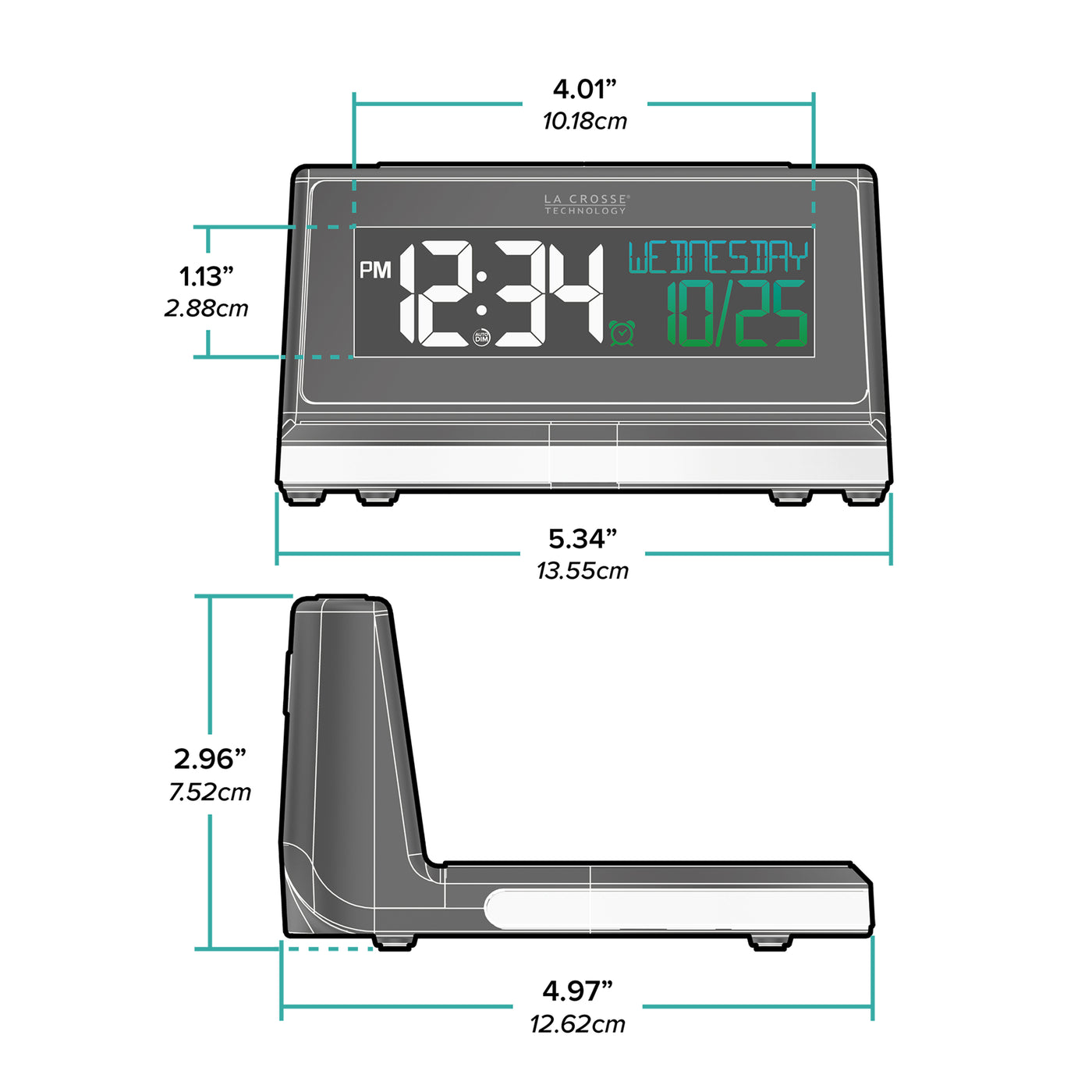 617-148V2 Qi-Certified Wireless Charging Alarm Clock with Glow Light