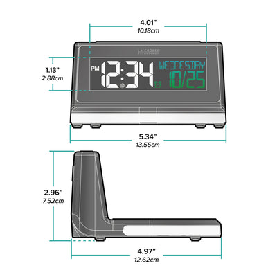 617-148V2 Qi-Certified Wireless Charging Alarm Clock with Glow Light