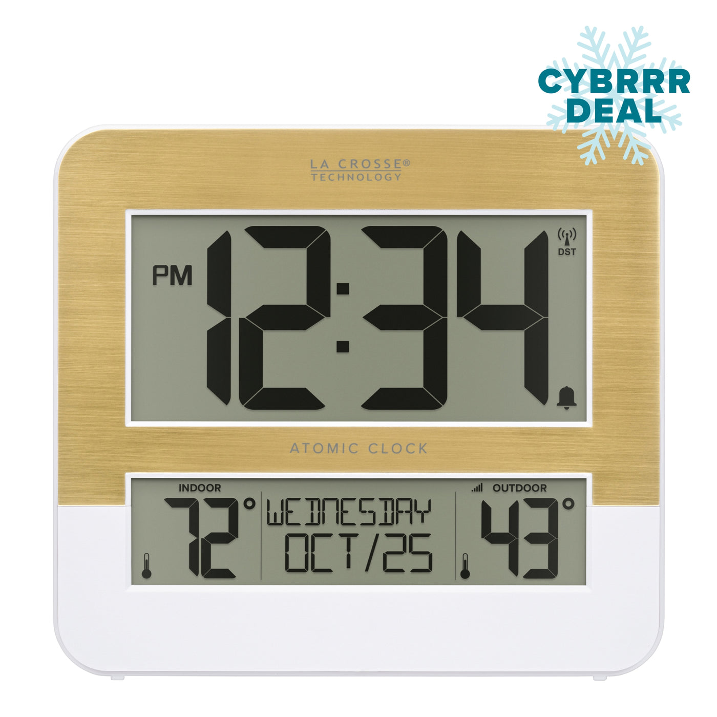 L73859 Atomic Clock with Indoor and Outdoor Temperature