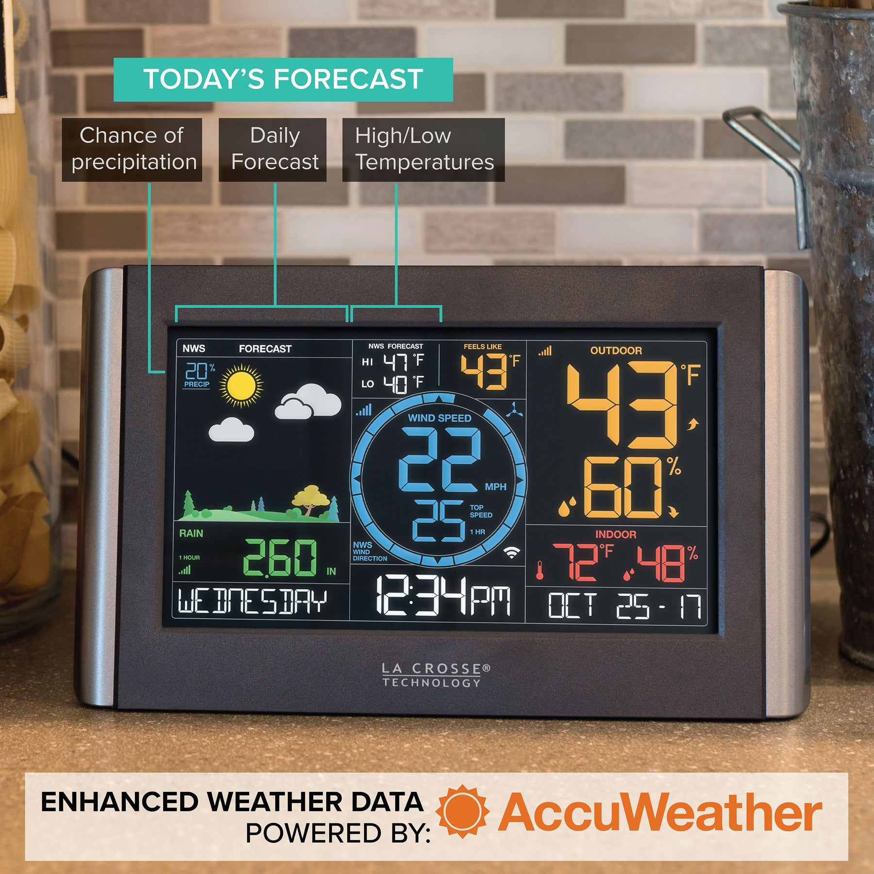 Digital Wireless Weather Station Clock with Indoor Outdoor Temperature and  Humidity Display - China Wireless Weather Station, Weather Station Wireless