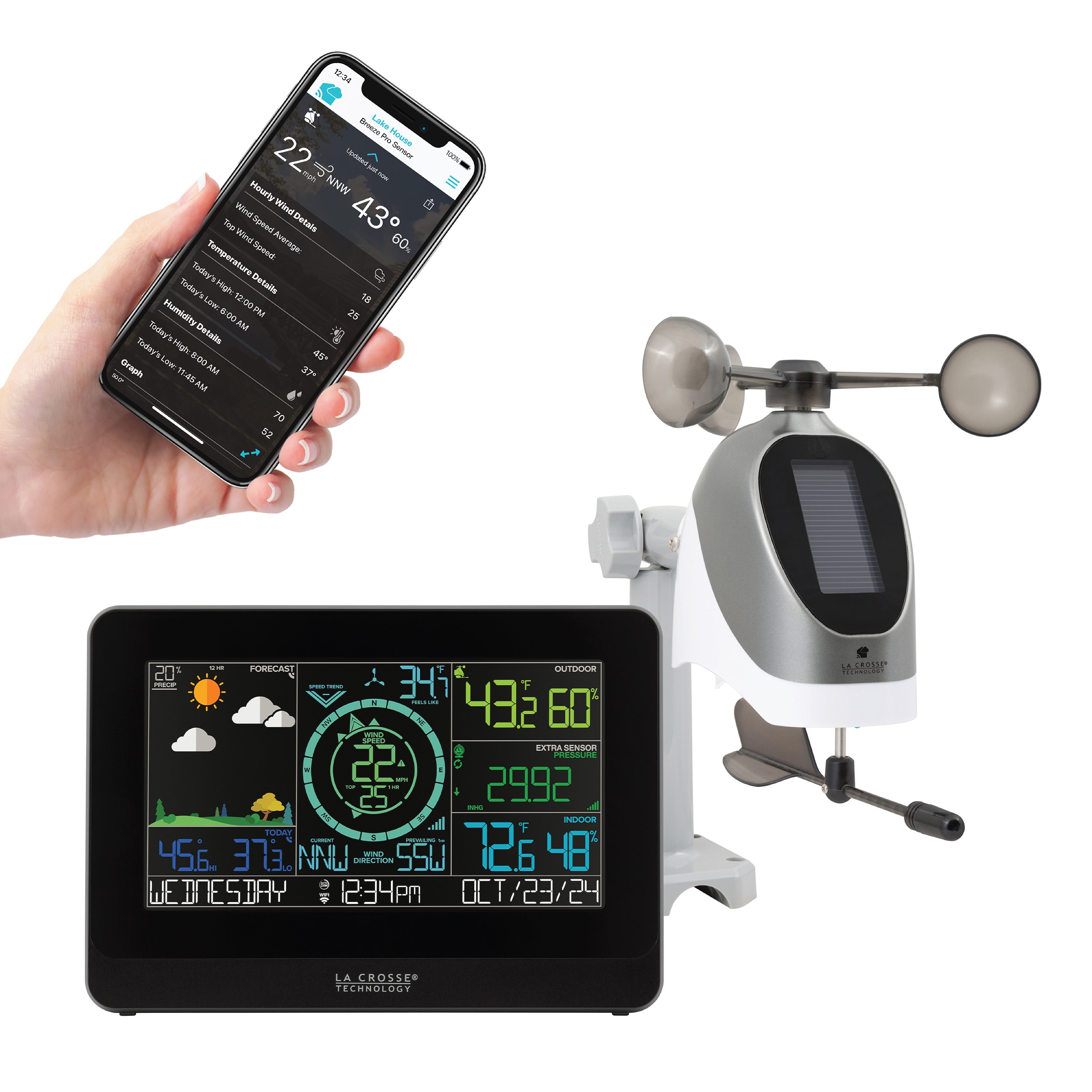 La Crosse S82950 WiFi Wind Weather Station with AccuWeather Forecast and  Free Leak Detector - Scientific Sales