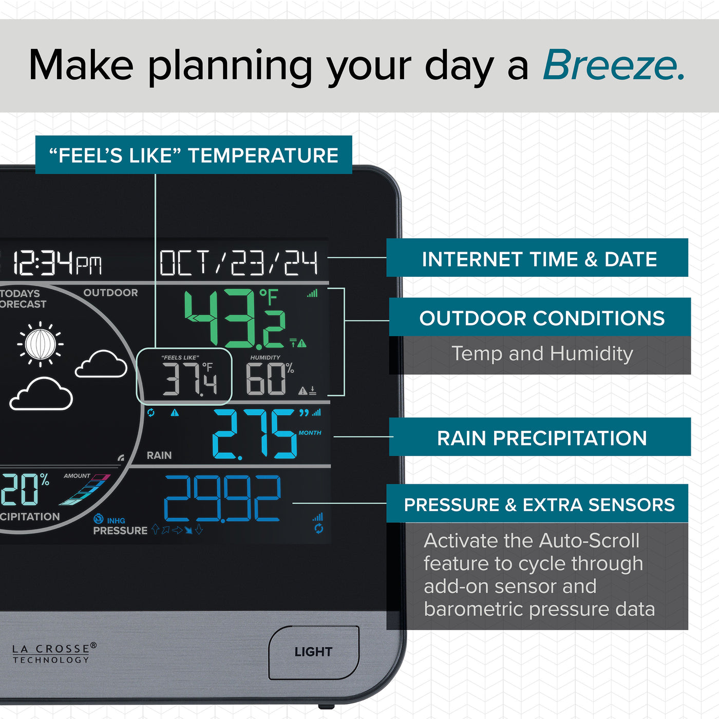 La Crosse Technology V61-WSDTHR - Estación meteorológica Wi-Fi de monitoreo  remoto personal completo + paquete de termómetro inalámbrico para barbacoa