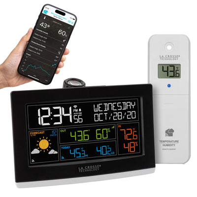 VA1 Wi-Fi Projection Alarm Clock with Outdoor Temp and Humidity