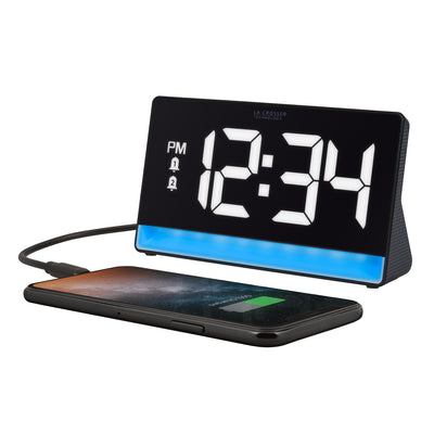 W72869 Digital Alarm Clock with Color Changing Glow Light