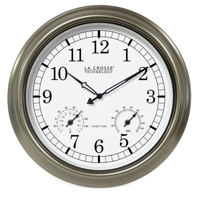 WT-3181PLX1 18-inch Indoor/Outdoor Atomic Wall Clock