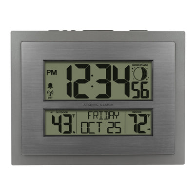 W79752 Silver Atomic Digital Clock