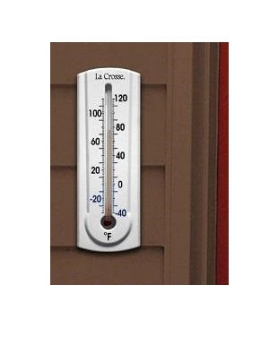 Outdoor Thermometer with Key Hider, White, 6.5-In.