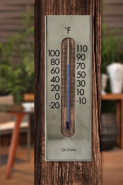 La Crosse 204-1550 19.50 inch Galvanized Metal Thermometer