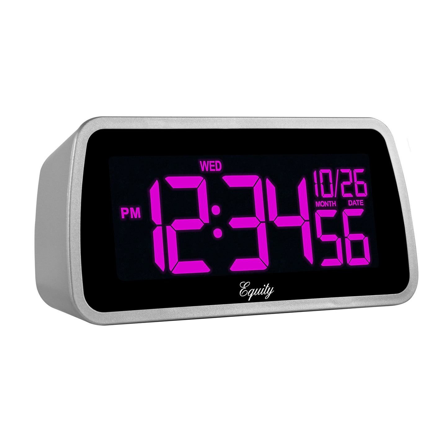 purple digital clock