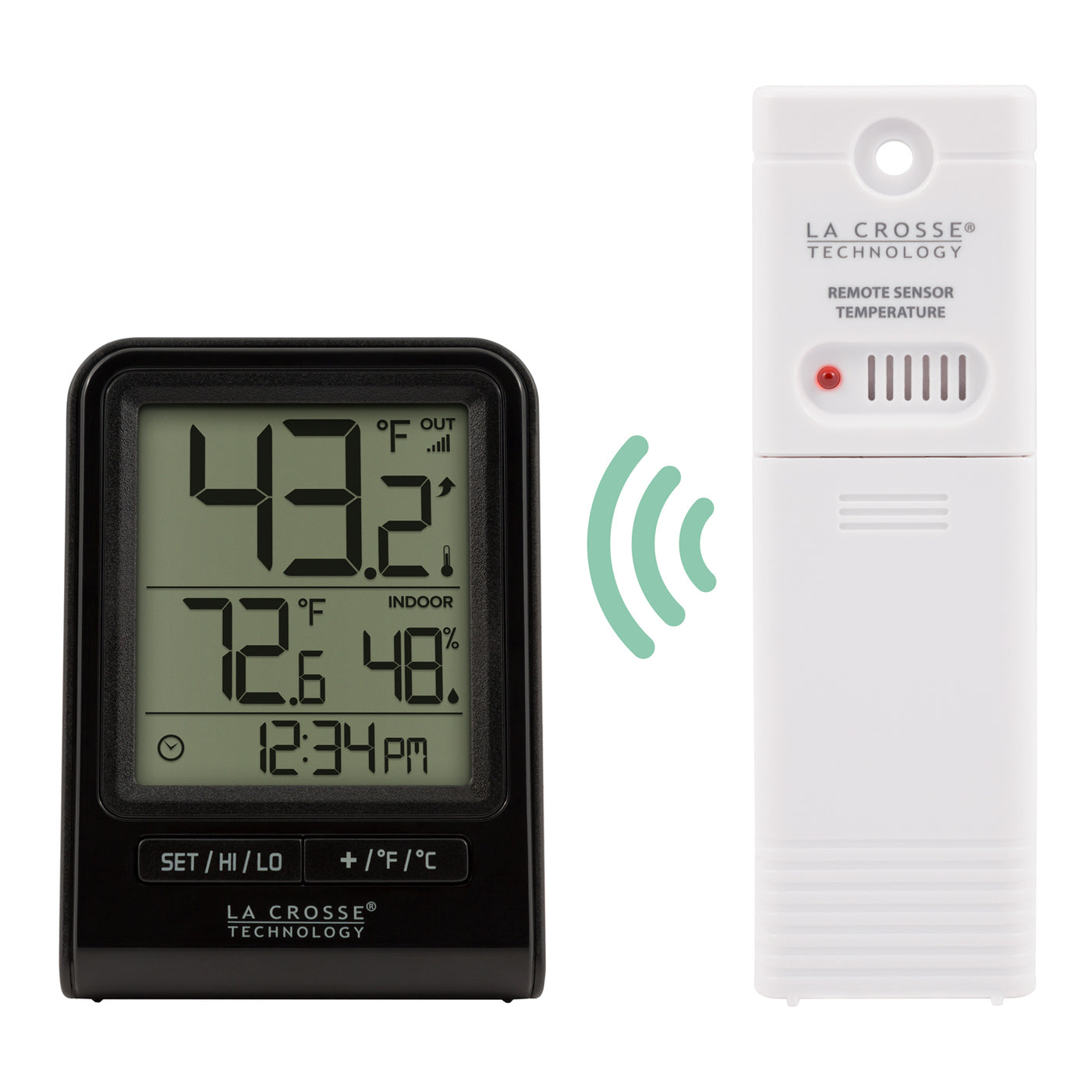 La Crosse Technology 308-147 Wireless Compact Digital Thermometer with Humidity, Black