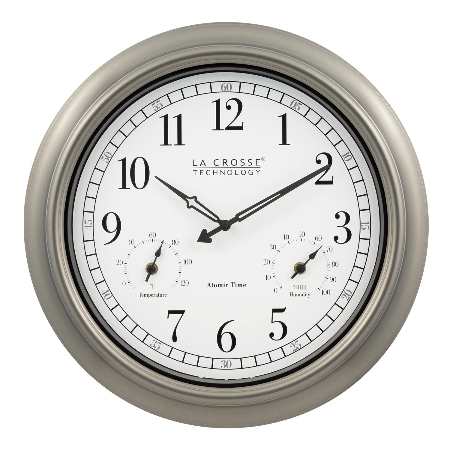 404-1946 18-inch Indoor/Outdoor Atomic Classic Wall Clock – La Crosse ...