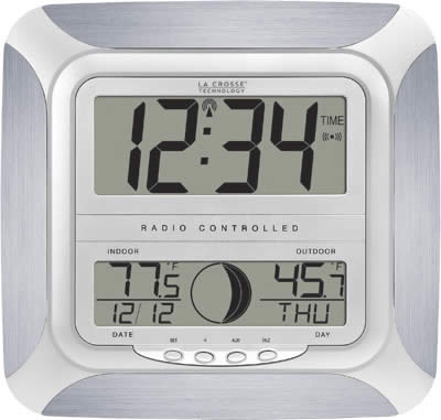 La Crosse Technology Digital White Wall Clock with Temperature and