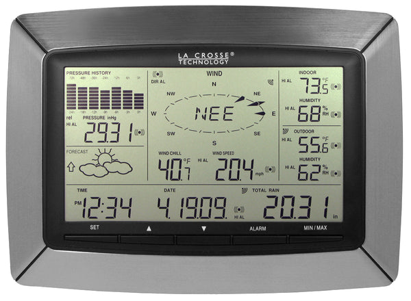 La Crosse Technology® Battery-Powered LCD Wireless 2-Piece Digital Weather  Thermometer Station with Hygrometer and Calendar