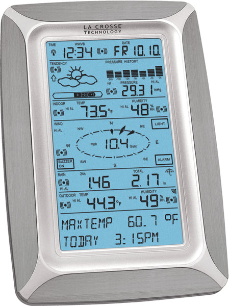 La Crosse Technology® Electric/battery-powered Color-lcd Wireless 2-piece  Digital Personal Weather Station With Hygrometer And Calendar : Target