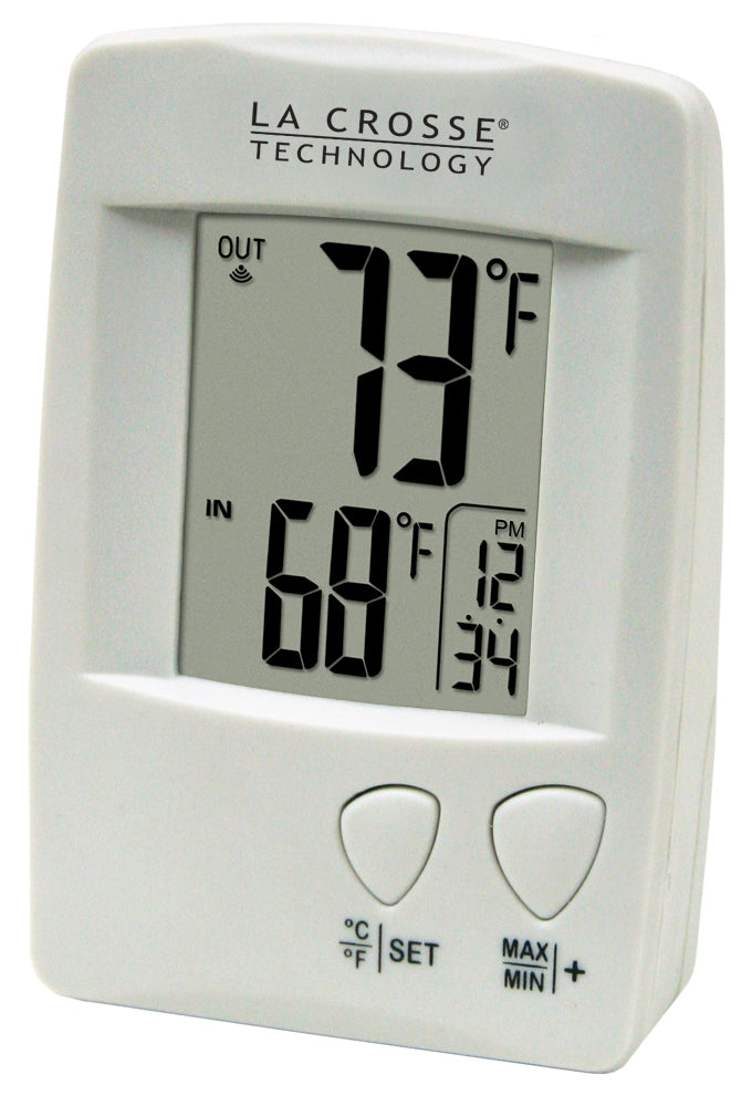La Crosse Technology® Battery-Powered LCD Wireless 2-Piece Digital Weather  Thermometer Station with Hygrometer