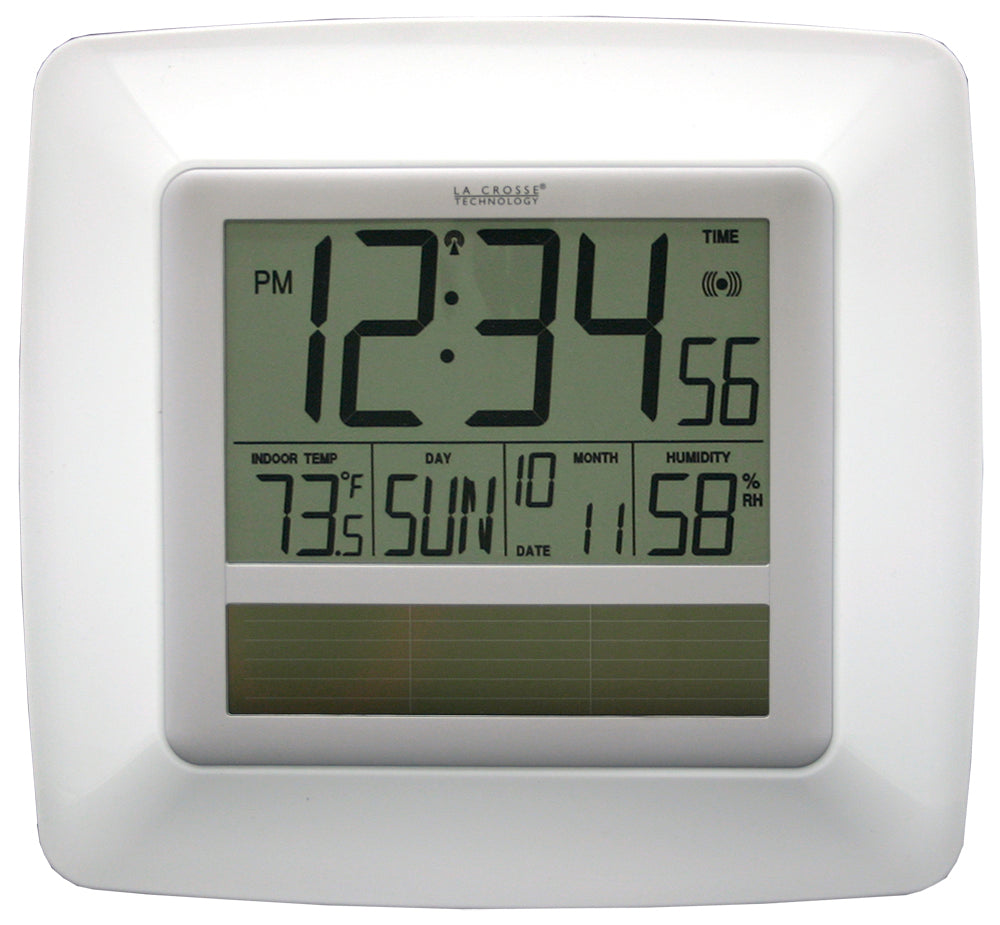 La Crosse Technology 513-1417H-AL Atomic Digital Wall Clock with Indoor Temp & Humidity