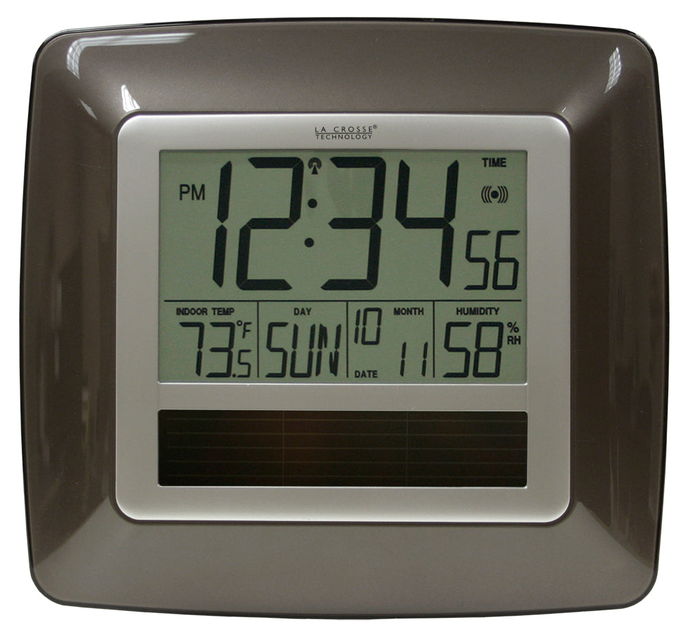 La Crosse Technology Atomic Digital Wall Clock with Indoor Temperature & Humidity